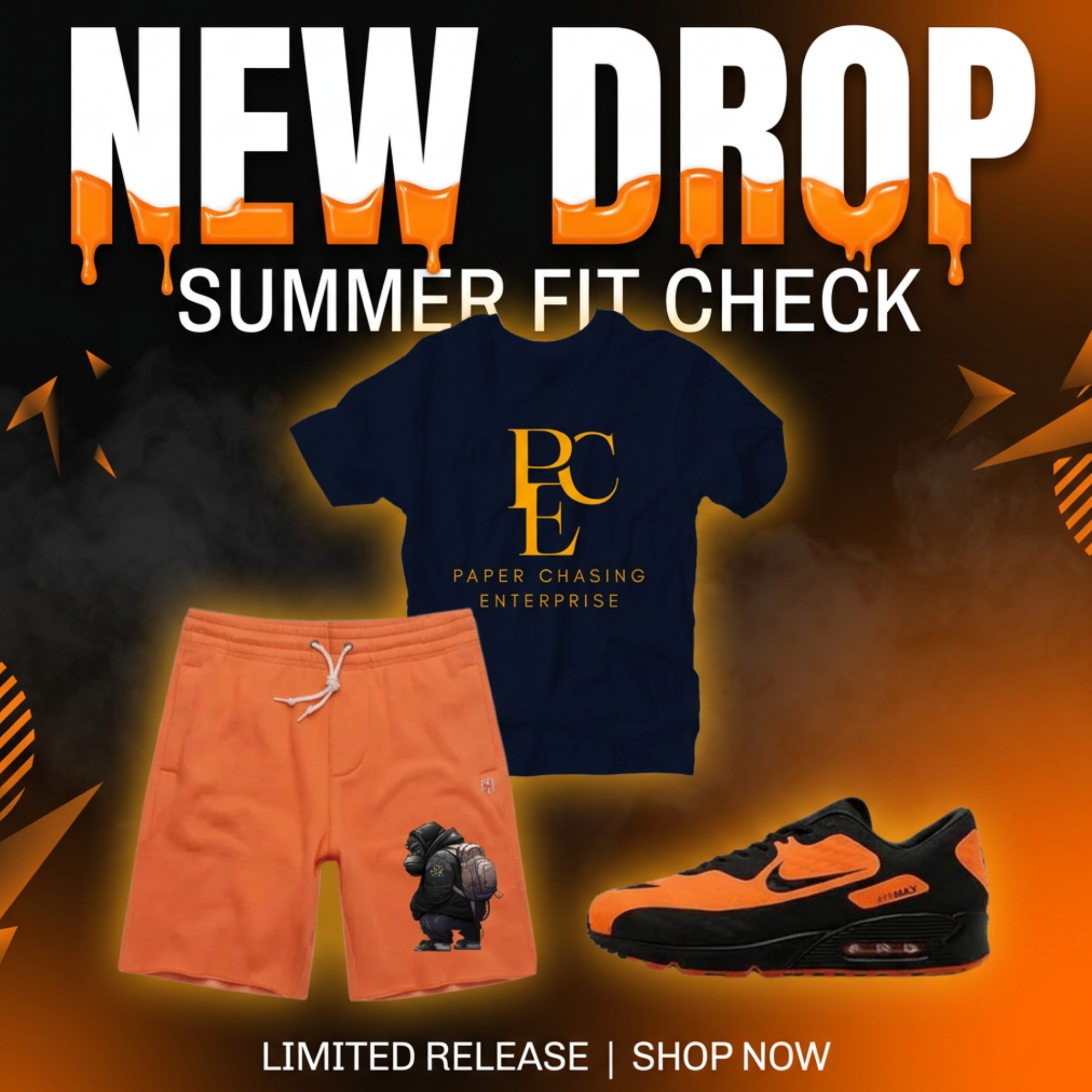 PCE DRIP Orange Gorilla Short Set SHOES NOT INCLUDED