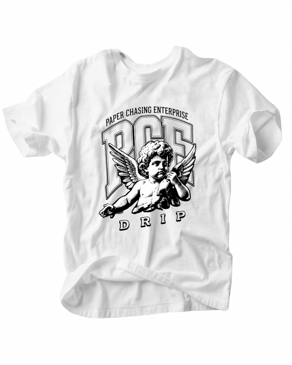 PCE Drip Angel Tee – White Logo