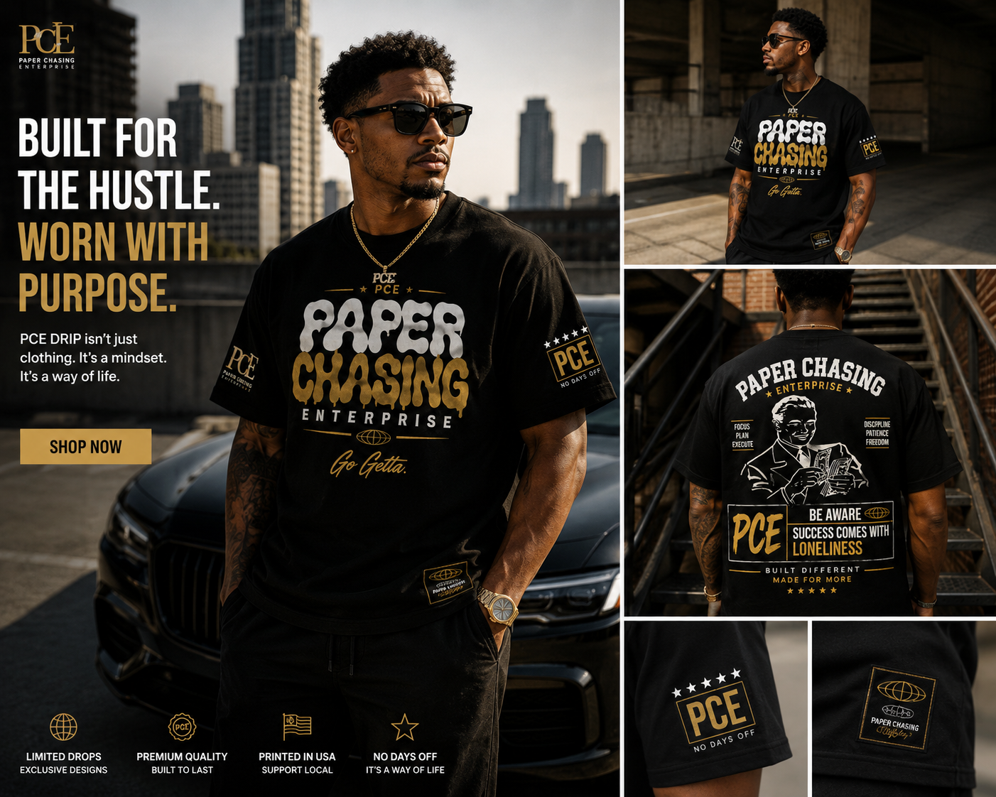 Paper Chasing Enterprise™ “Go Getta” Tee (Black or White)
