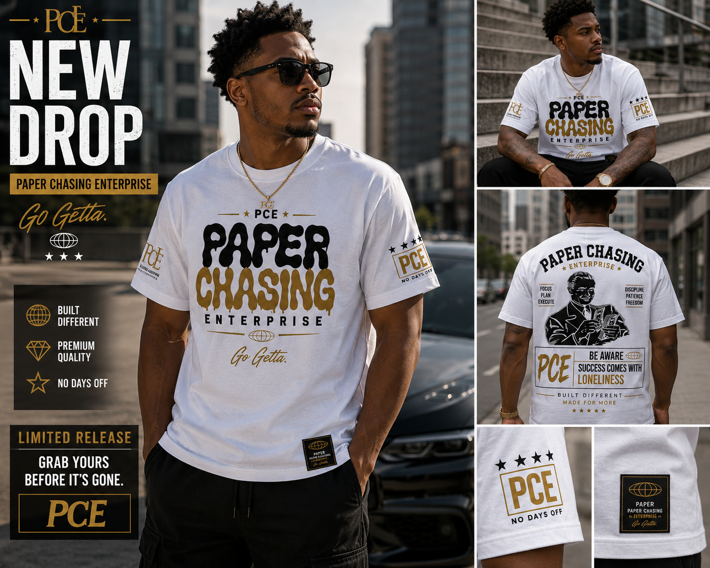 Paper Chasing Enterprise™ “Go Getta” Tee (Black or White)