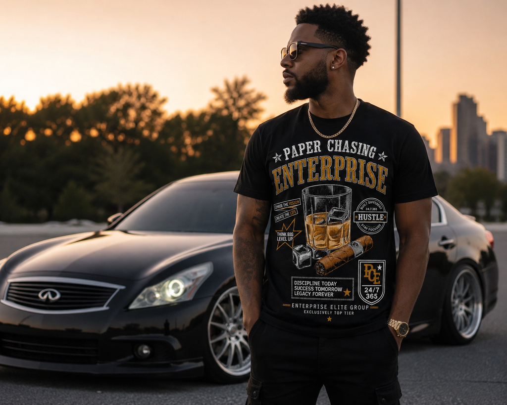 PCE Enterprise Lifestyle Tee Collection Available Colors: Black & Gold • White & Gold